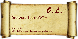 Orovan Lestár névjegykártya